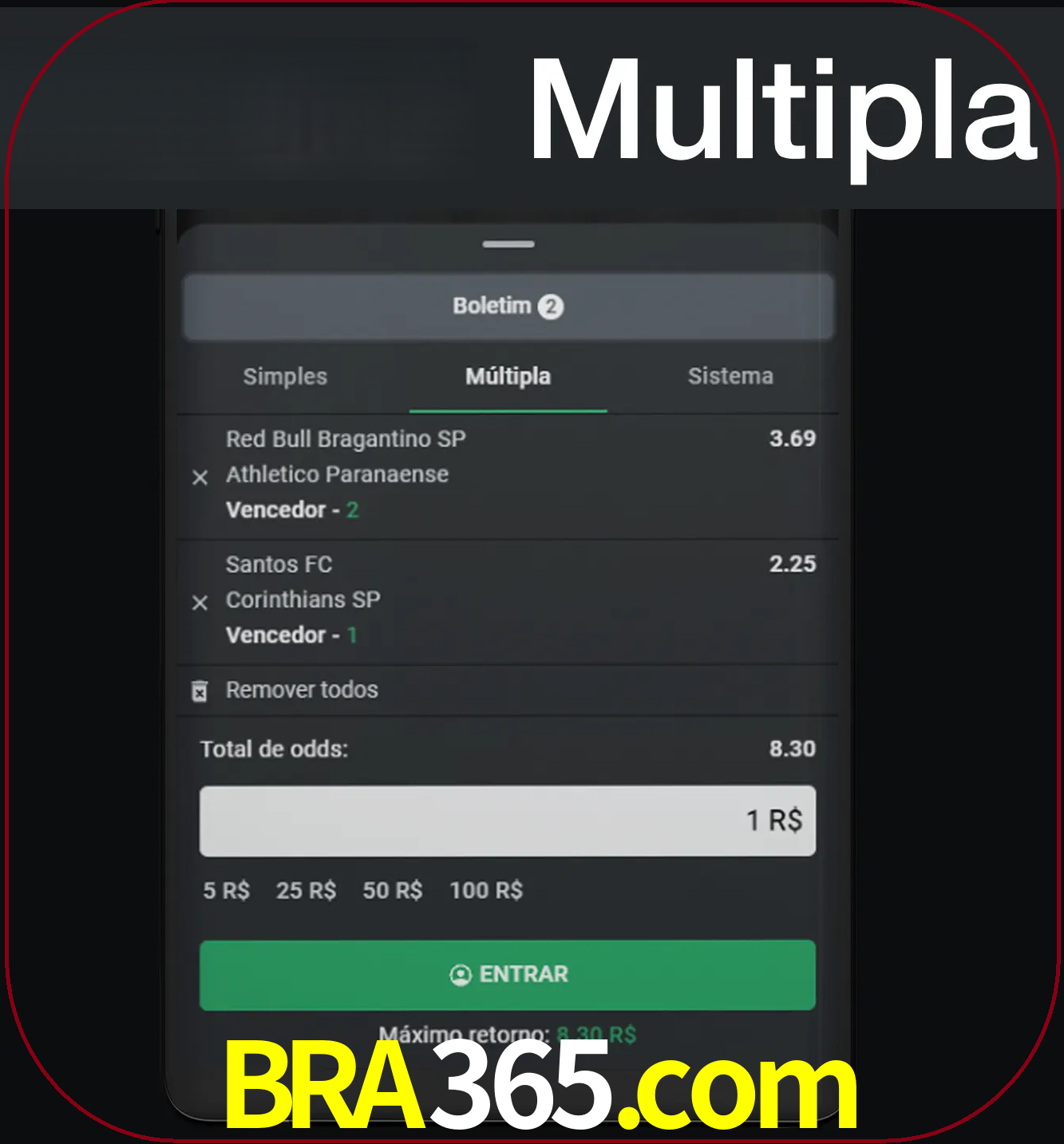 Faça apostas mais valiosas com mais de duas apostas.