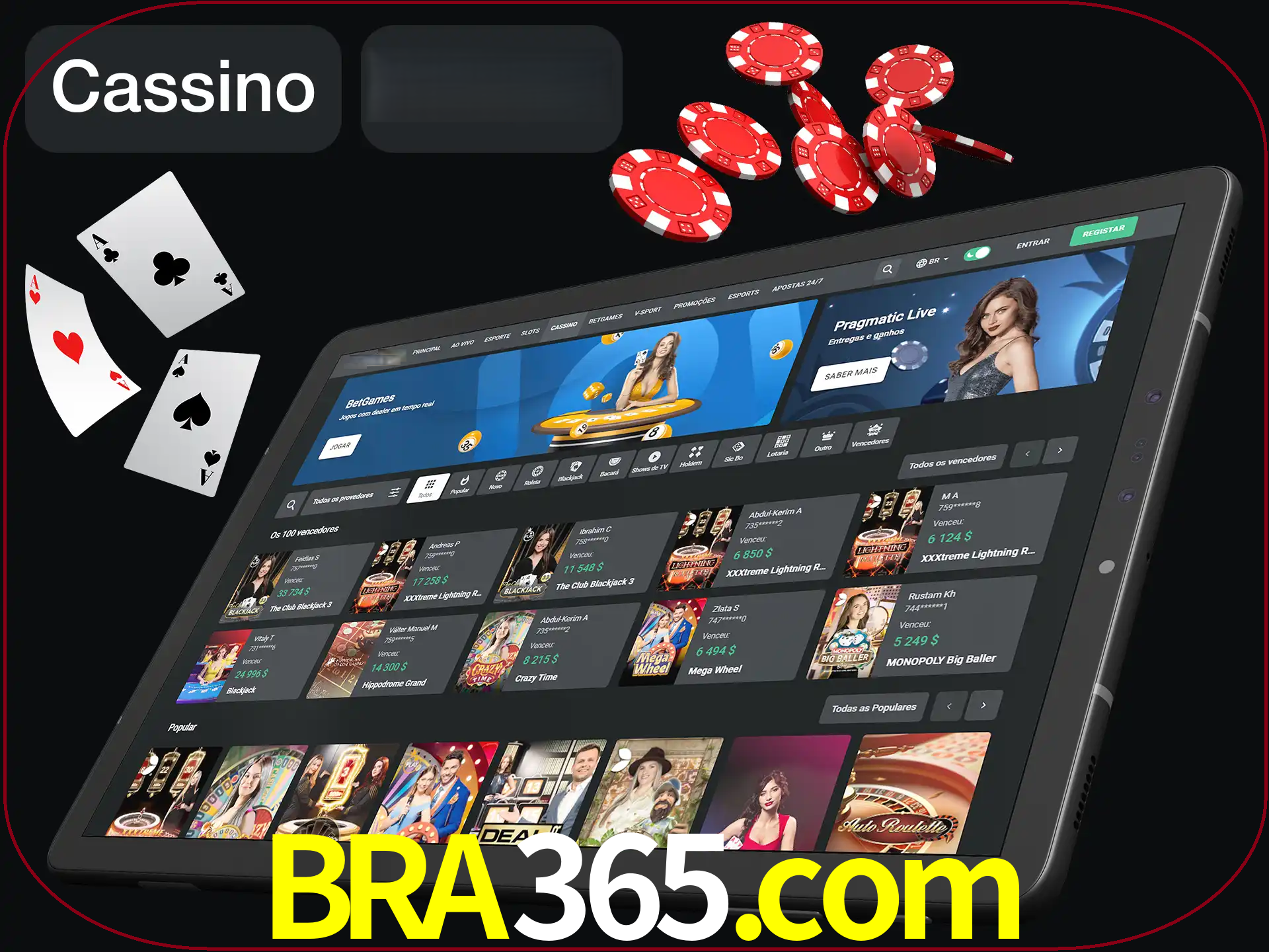 Jogue vários jogos de cassino em nosso cassino.