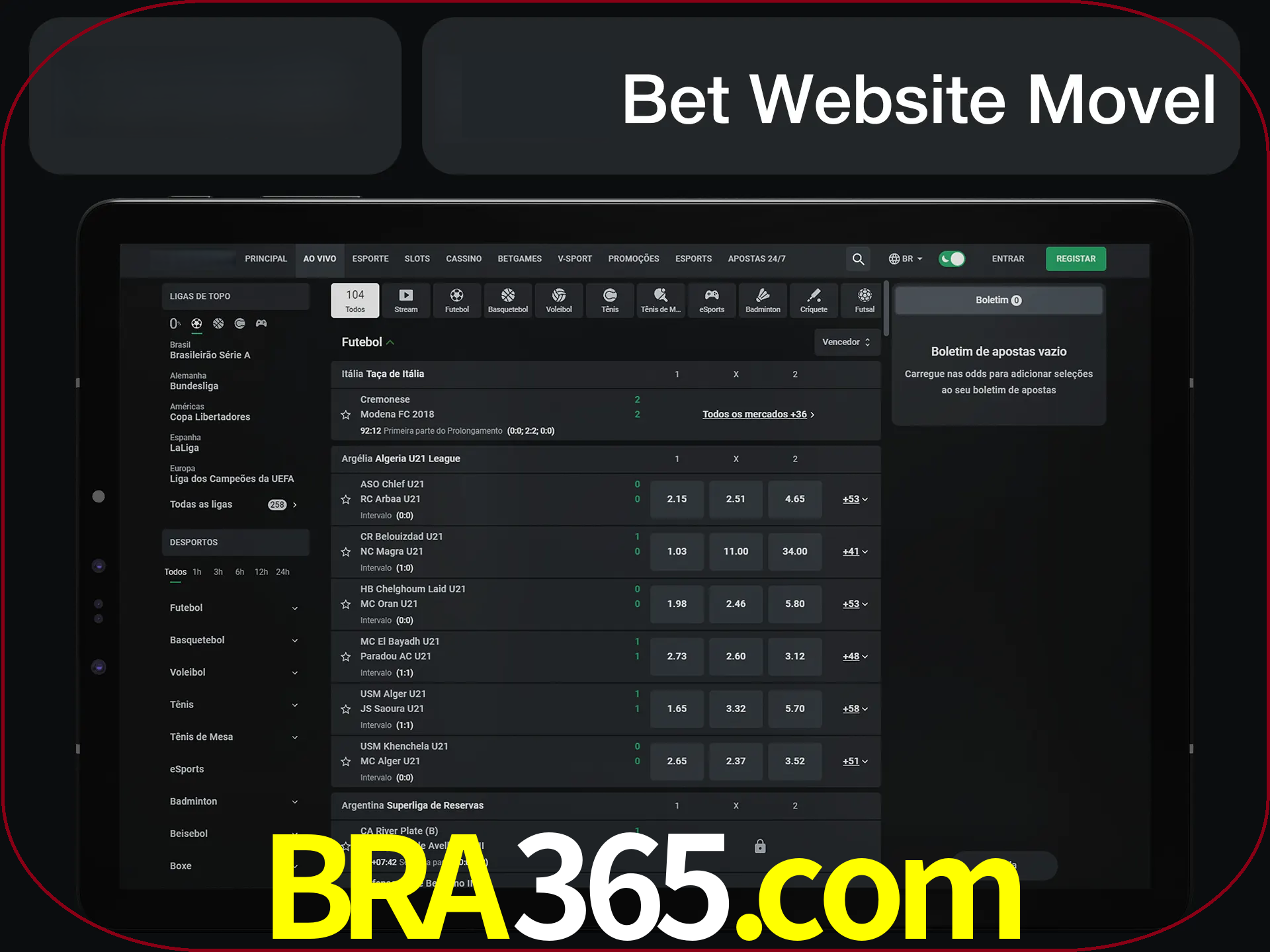 Use nosso website em qualquer dispositivo.