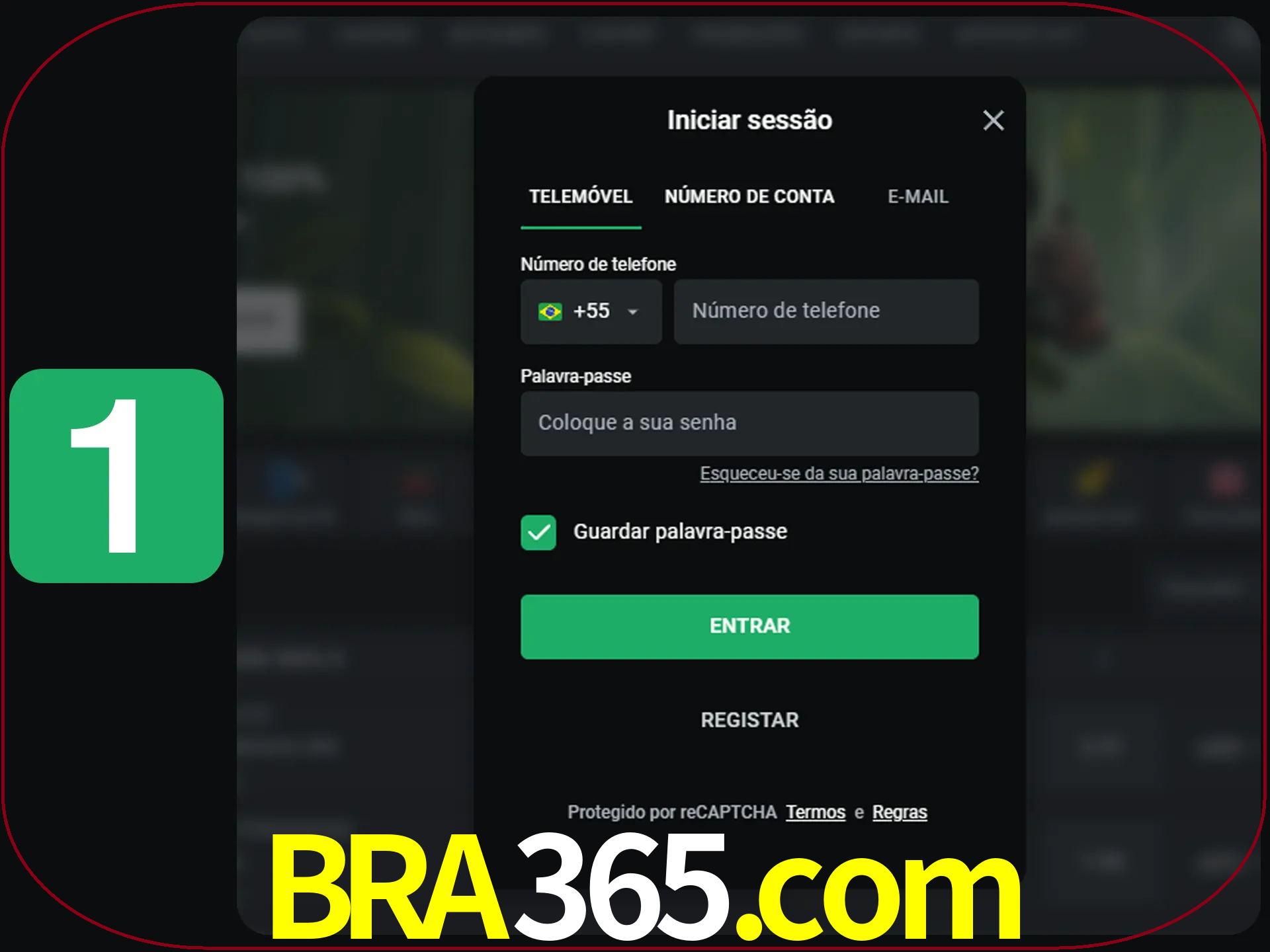 Clique no botão Entrar.